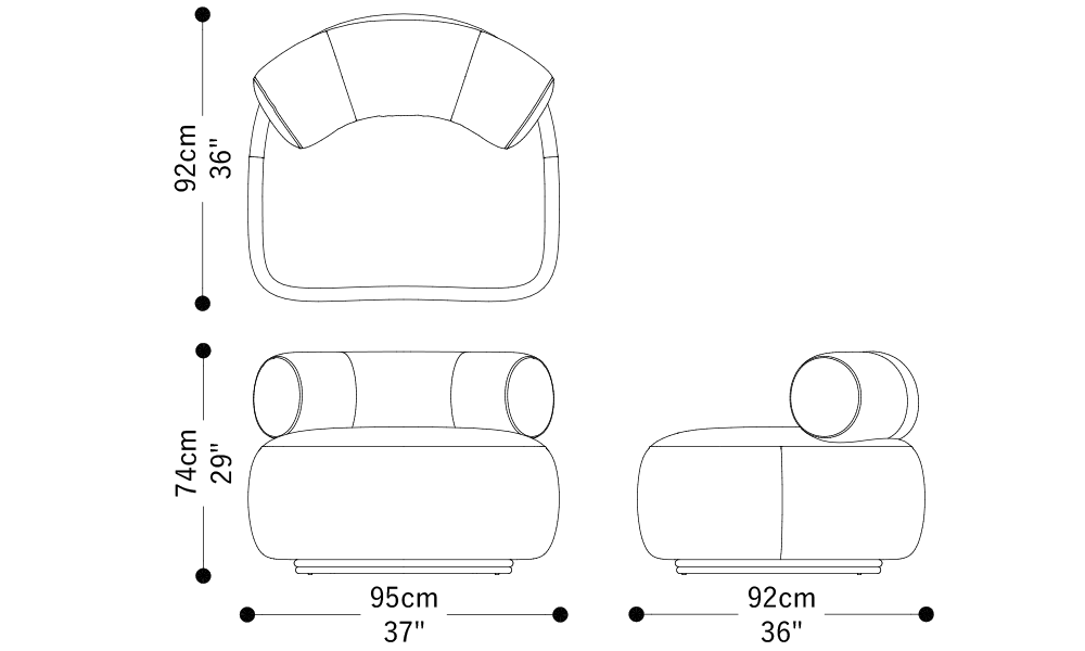 Image of the main dimensions of the product